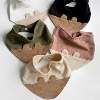 Crinkle Bear Baby Bibs